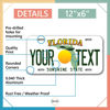 Picture of InkMyPlate Personalized Florida Old Car License Plate | 12x6 Inch | Select from All 50 States | 3 Sizes | Custom Plate for Front Car Bumper | Personalized Car Tags | USA Thick .040 Aluminum