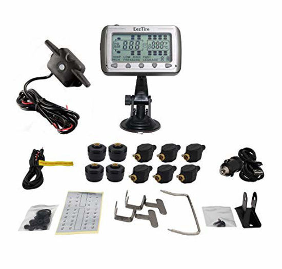 Picture of EezTire-TPMS10MIXB Real Time/24x7 Tire Pressure Monitoring System - 10 Mix-Sensors + Booster, incl. 3-Year Warranty