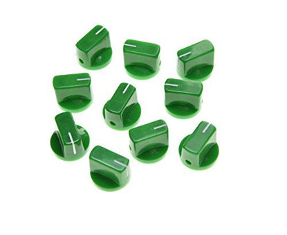 Picture of KAISH 10pcs Guitar AMP Effect Pedal Knobs Pointer Knob with Set Screw Green