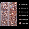 Picture of 4000Pcs Mixed Size Hot Fix Round Crystals Gems Glass Stones Hotfix Flat Back Rhinestones (Champagne)