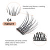 Picture of 72 Pcs Lash Clusters DIY Eyelash Extension C Curl mix 8-16 Wide Stem Cluster Lashes Individual Lashes Cluster Lashes Wisps Reusable Black Super Thin Band Lash Extension at Home (Nature Style-C 8-16)