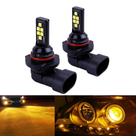 Picture of SOCAL-LED LIGHTING 2x HB4 9006 LED Fog Light Bulb Advanced 3030 SMD Bright Colorful Daytime Running DRL Lamp, Amber Yellow