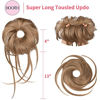 Picture of Messy Bun Hair Piece, HOOJIH Super Long Tousled Updo Hair Bun Extensions Wavy Hair Wrap Ponytail Hairpieces Hair Scrunchies with Elastic Hair Band for Women Girls - Deep Blonde and Light Blonde mixed