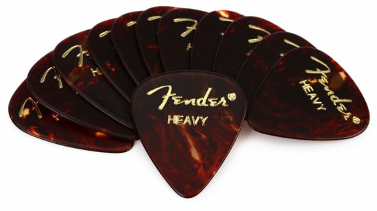 Picture of Fender Classic Celluloid Guitar Picks 351 Shape, Tortoise Shell, Heavy, 12-Pack