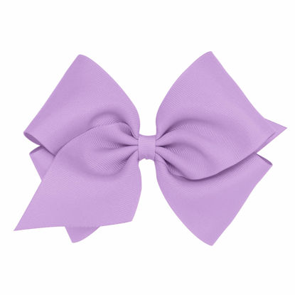 Picture of Wee Ones Girls' Classic Grosgrain Hair Bow on a WeeStay Clip with Plain Wrap, Mini King, Light Orchid