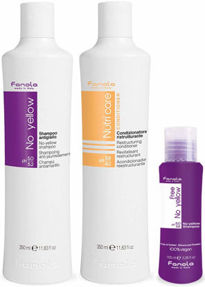Picture of Fanola No Yellow Shampoo Packages (350 ml + Nutri Care Conditioner with Vegan)