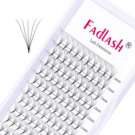 Picture of Premade Fans Eyelash Extensions 5D D Curl Mixed Tray Ponited Base Preamde Lash Fans Pro Point Volume Lash Extensions Supplies (5D-0.07D, 8-14mm)