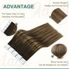 Picture of Full Shine Brown Tape in Hair Extensions 18 Inch Brown Root Tape in Extensions 50g 20 pcs #2/3/27 Dark Brown to Honey Blonde Mixed Brown Glue in Hair Extensions Ombre