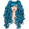 Picture of ColorGround Long Curly Cosplay Wig with 2 Ponytails (Azure Blue)