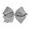 Picture of Wee Ones Girls' Classic Grosgrain Hair Bow on a WeeStay Clip with Plain Wrap, King, Gray