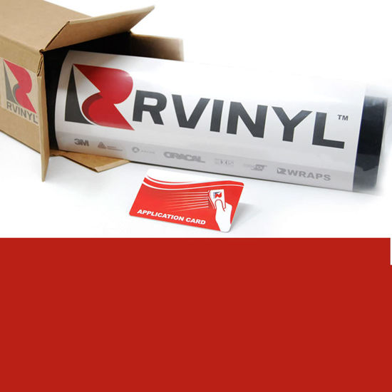 Picture of RVINYL 3M 2080-G13 Vinyl Car Wrap Film Sheet Roll with Air Release Technology - 5ft x 1ft with Application Card, Gloss Hot Rod Red