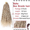 Picture of Beverlee 18 Inch 8 Packs Boho Box Braids Goddess Box Braids Crochet Hair Bohemian Hippie Braids Braiding Hair Box Braids with Curly Ends Messy Pre-looped Synthetic Crochet Hair for Black Women