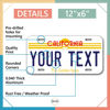 Picture of InkMyPlate Personalized California Old Car License Plate | 12x6 Inch | Select from All 50 States | 3 Sizes | Custom California for Front Car Bumper | Personalized Car Tags | USA Thick .040 Aluminum