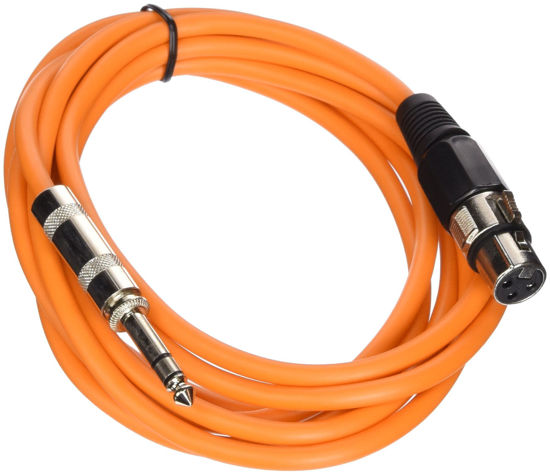 Picture of Seismic Audio - SATRXL-F10 - Orange 10' XLR Female to 1/4" TRS Patch Cable