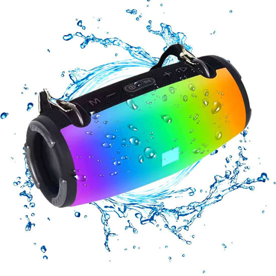 Picture of High Power Bass Portable Wireless Bluetooth Studio Dj Party Concert Speaker's - Colorful Liquid Motion Light Changing Rechargeable Waterproof Outdoor Loud Speaker (Water-Resistant Strobe Speaker)