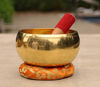 Picture of DharmaObjects Tibetan Ring Gong Meditation Singing Bowl Mallet Cushion Set (Extra Large)