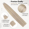 Picture of Moresoo Blonde Tape in Hair Extensions Human Hair 12 Inch Tape in Real Hair Extensions 40 Pieces #18 Ash Blonde with #613 Bleach Blonde Glue on Hair Short 60g Silky Soft Hair