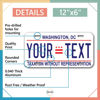 Picture of InkMyPlate Personalized Washington DC Car License Plate | 12x6 Inch | Select from All 50 States | 3 Sizes | Custom Plate for Front Car Bumper | Personalized Car Tags | USA Thick .040 Aluminum