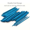 Picture of Borogo 100 Pcs Orange Wood Nail Sticks Double Sided Cuticle Pusher Remover Manicure Pedicure Tool for Manicure Pedicure Blue