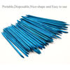 Picture of Borogo 100 Pcs Orange Wood Nail Sticks Double Sided Cuticle Pusher Remover Manicure Pedicure Tool for Manicure Pedicure Blue