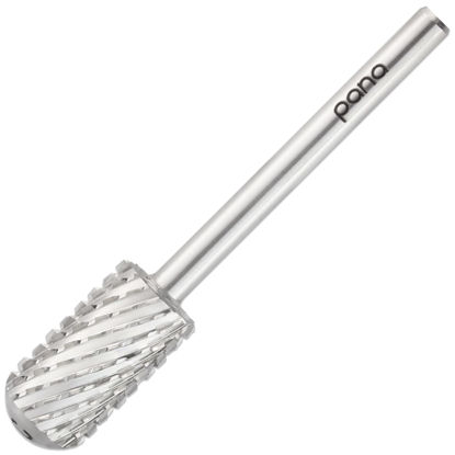 Picture of PANA Smooth Top Large Barrel 3/32" Shank Size - (Silver, 2X Coarse Grit) - Fast remove Acrylic or Hard Gel Nail Drill Bit for Manicure Pedicure Salon Professional or Beginner