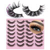 Picture of 14 Pairs False Eyelashes Russian Strip Lashes Natural Look Fake Lashes Wispy Cat Eye Lashes 3D Curl Strip Eye Lashes by Focipeysa