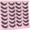 Picture of 14 Pairs False Eyelashes Russian Strip Lashes Natural Look Fake Lashes Wispy Cat Eye Lashes 3D Curl Strip Eye Lashes by Focipeysa