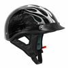 Picture of VCAN Cruiser Solid Gloss Black Half Face Motorcycle Helmet (Fire, X-Small)