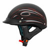 Picture of VCAN Cruiser Solid Flat Black Half Face Motorcycle Helmet (Red Blade, X-Small)