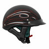 Picture of VCAN Cruiser Solid Flat Black Half Face Motorcycle Helmet (Red Blade, X-Small)