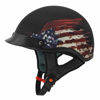 Picture of VCAN Cruiser Solid Flat Black Half Face Motorcycle Helmet (Flag, X-Small)