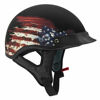 Picture of VCAN Cruiser Solid Flat Black Half Face Motorcycle Helmet (Flag, X-Small)