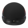 Picture of VCAN Cruiser Solid Flat Black Half Face Motorcycle Helmet (Flag, X-Small)