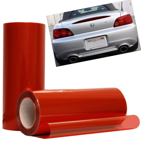 Picture of DIYAH 12 X 48 Inches Self Adhesive Headlight, Tail Lights, Fog Lights Tint Vinyl Film (Red)