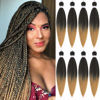 Picture of Braiding Hair 16 Inch, 8 Packs Professional Braid Hair, Natural Synthetic Crochet Braids, Soft Hair Extension, Hot Water Setting (16 Inch (Pack of 8), T1B/27)