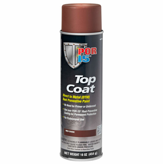 Picture of POR-15 Red Oxide Top Coat Spray Paint - 16 fl. oz. - Direct to Metal Paint | Sheds Moisture & UV Light | Long-term Sheen & Color Retention