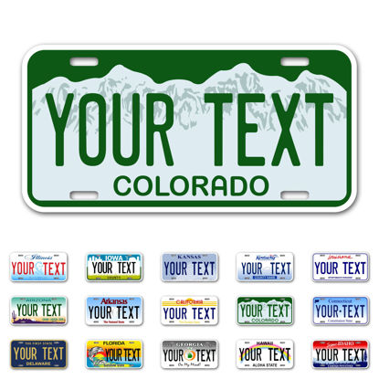 Picture of InkMyPlate Personalized Colorado Car License Plate | 12x6 Inch | Select from All 50 States | 3 Sizes | Custom Colorado Plate for Front Car Bumper | Personalized Car Tags | USA Thick .040 Aluminum