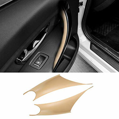 Picture of Jaronx 2PCS Door Handle Covers for BMW 3 Series F30/F31/F80 Sedan/Touring, Left Rear Passenger +Right Rear Passenger Door Pull Handle Covers (for:BMW 320i,325i,328i,330i,335i,340i,M3)(Rear Row-Beige)