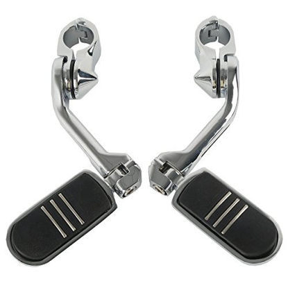 Picture of XFMT 32mm 1.25" Chrome Long Angled Highway Engine Guard Foot Peg Universal Fit For Streamliner Style Motorcycle