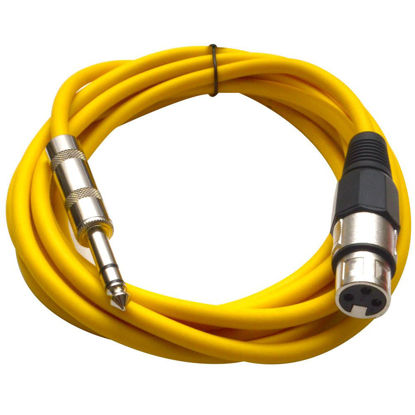 Picture of Seismic Audio - SATRXL-F10 - Yellow 10' XLR Female to 1/4" TRS Patch Cable