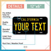 Picture of InkMyPlate Personalized California Black Car License Plate | 12x6 Inch | Select from All 50 States | 3 Sizes | Custom Plate for Front Car Bumper | Personalized Car Tags | USA Thick .040 Aluminum