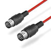 Picture of FORE 1.6 Feet 2-Pack Male to Male 5-Pin DIN MIDI Cable Compatible with MIDI Keyboard/Synthesizer/Guitar Multi Effects/Audio Interface/Audio Mixer/Auido Amplifier/External Sound Card/Red