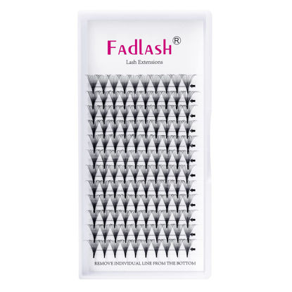 Picture of Premade Fans Eyelash Extensions 12D 0.07 D Curl Mixed Tray Premade Lash Fans Middle Stem Lashes Extension Premade Volume Fans Pro Point (12D-0.07-D, 15-20mm)