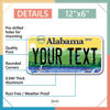 Picture of InkMyPlate Personalized Alabama Green Car License Plate | 12x6 Inch | Select from All 50 States | 3 Sizes | Custom Alabama Plate for Front Car Bumper | Personalized Car Tags | USA Thick .040 Aluminum