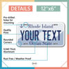 Picture of InkMyPlate Personalized Rhode Island Car License Plate | 12x6 Inch | Select from All 50 States | 3 Sizes | Custom Plate for Front Car Bumper | Personalized Car Tags | USA Thick .040 Aluminum