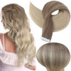 Picture of Full Shine Tape in Extensions Blonde 22 Inch Tape in Human Hair Extensions Ombre Balayage Tape in Hair Extensions 8/60 Light Brown To Platinum Blonde 50 Gram 20 Pcs Adhesive Hair Extensions