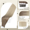 Picture of Full Shine Tape in Extensions Blonde 22 Inch Tape in Human Hair Extensions Ombre Balayage Tape in Hair Extensions 8/60 Light Brown To Platinum Blonde 50 Gram 20 Pcs Adhesive Hair Extensions