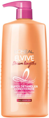 Picture of L'Oreal Paris Elvive Dream Lengths Super Detangling Conditioner With Fine Castor Oil and Vitamins B3 and B5 for Long, Damaged Hair, Instantly Detangles To Reduce Breakage With System, 28 Fl Ounce