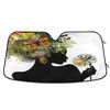 Picture of Black Afro Girl Butterfly Flowers Car Windshield Sun Shade African American Woman Sunshade Block UV Rays Protector Keep Your Vehicle Cool Sun Shield Visor Cover Foldable for Car Truck SUV L