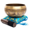 Picture of Tibetan Singing Bowl Set - Easy To Play Authentic Handcrafted For Meditation Sound Chakra Yoga Healing 4 Inches By Himalayan Bazaar (Gold & Turquoise)